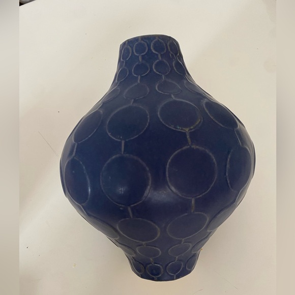 Vintage Jonathan Adler Decorative Blue Ceramic Vase 11.5 - Picture 3 of 5